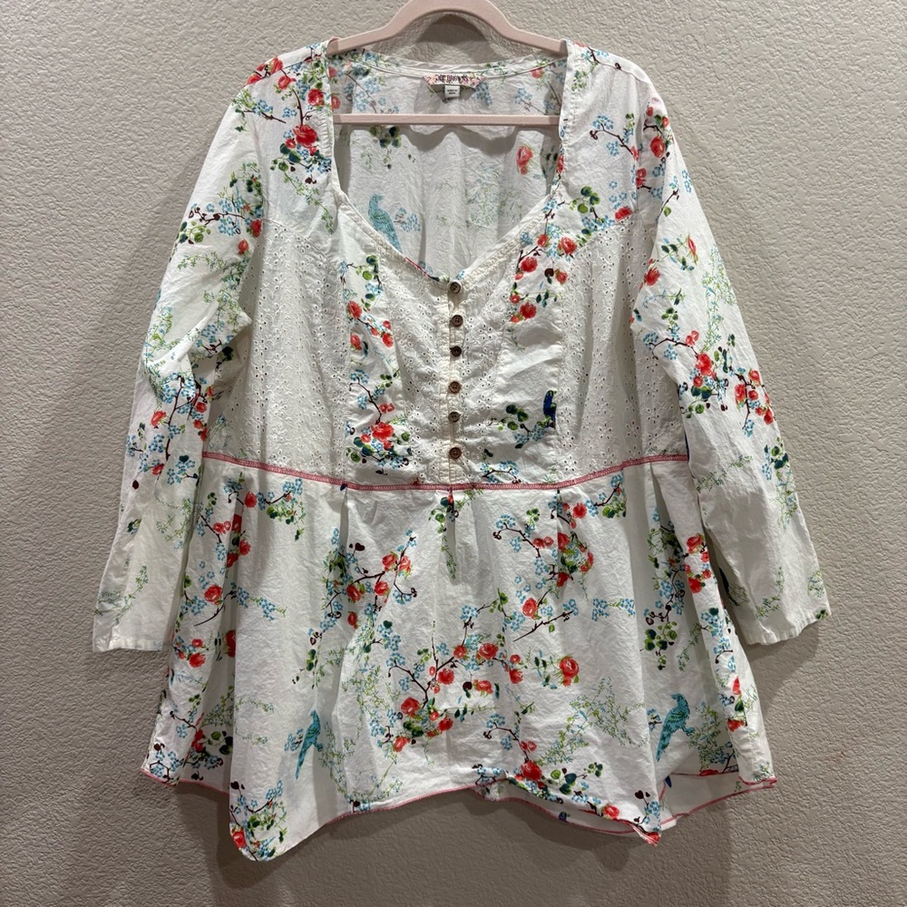 Joe Browns Women’s Floral Tunic Boho Cream Top